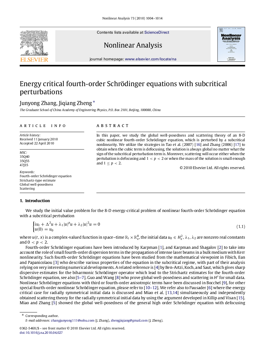 Energy critical fourth-order Schrödinger equations with subcritical perturbations