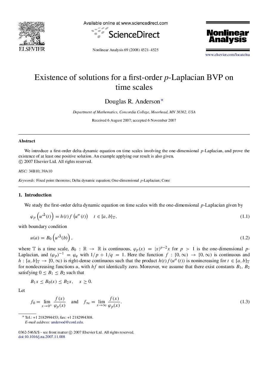 Existence of solutions for a first-order p-Laplacian BVP on time scales