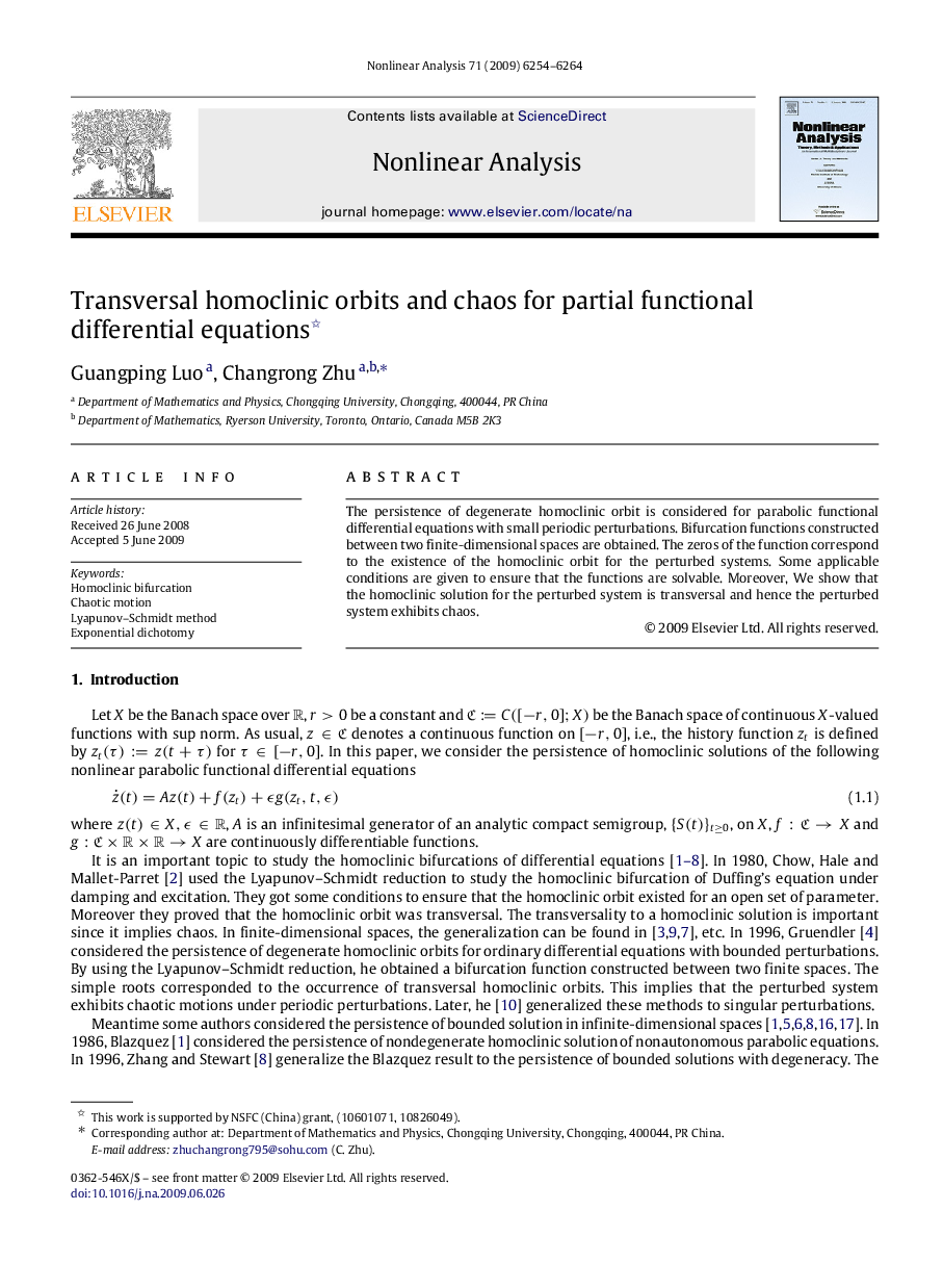 Transversal homoclinic orbits and chaos for partial functional differential equations 