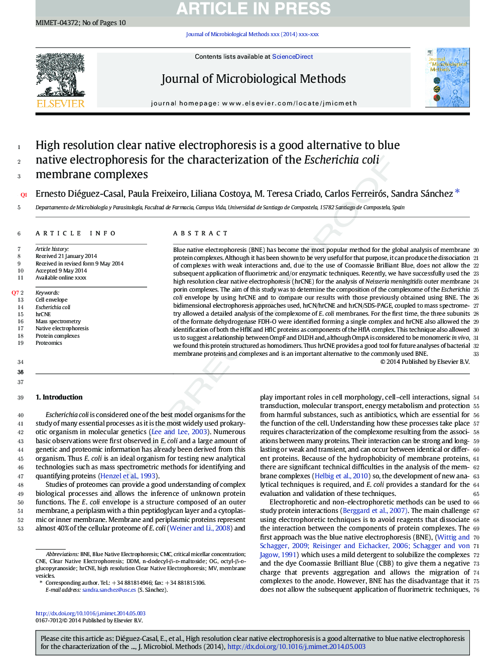 High resolution clear native electrophoresis is a good alternative to blue native electrophoresis for the characterization of the Escherichia coli membrane complexes