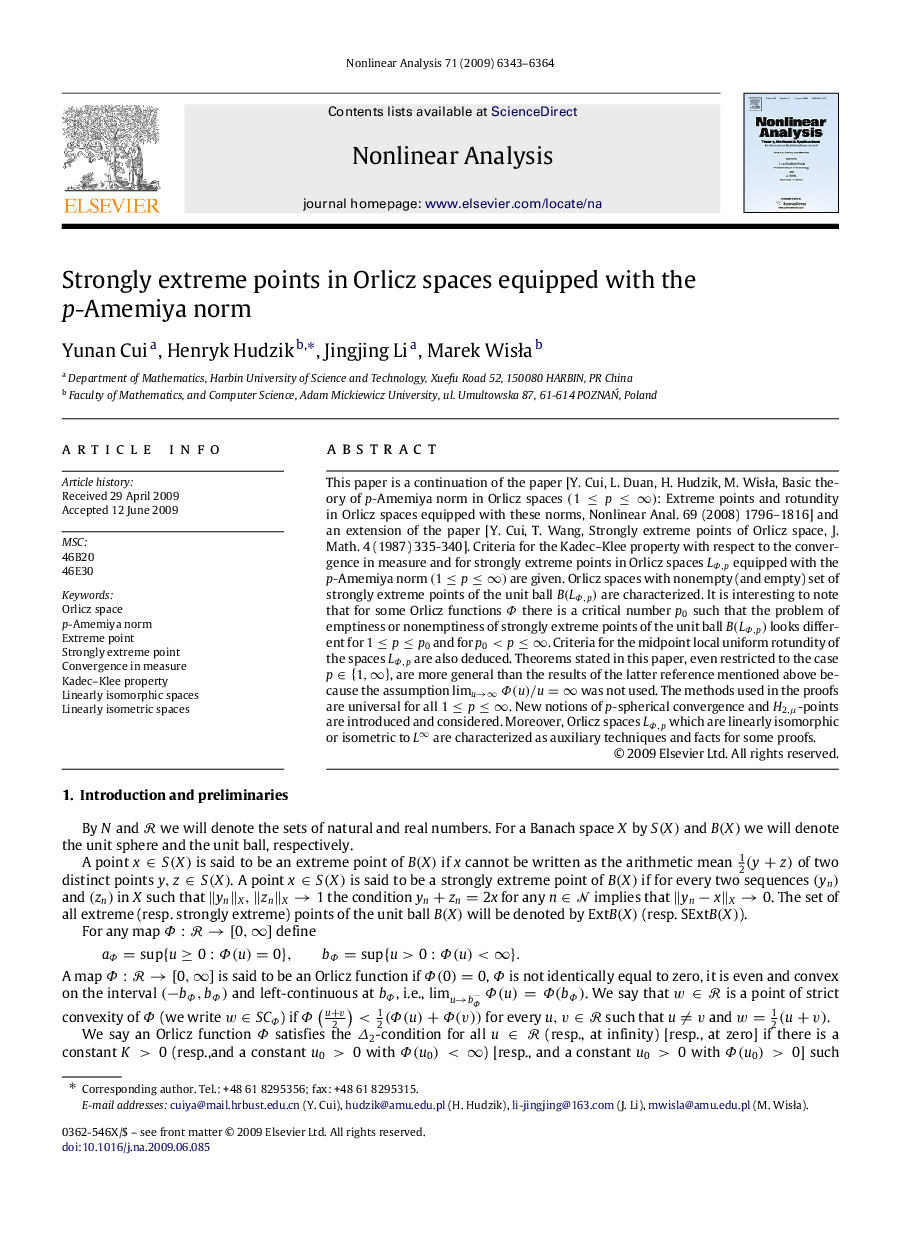 Strongly extreme points in Orlicz spaces equipped with the pp-Amemiya norm