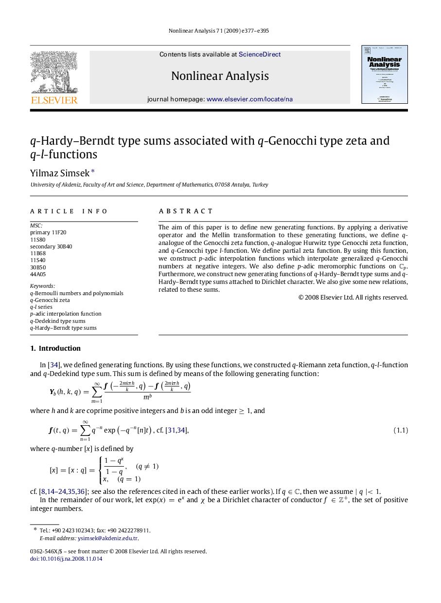 q-Hardy-Berndt type sums associated with q-Genocchi type zeta and q-l-functions