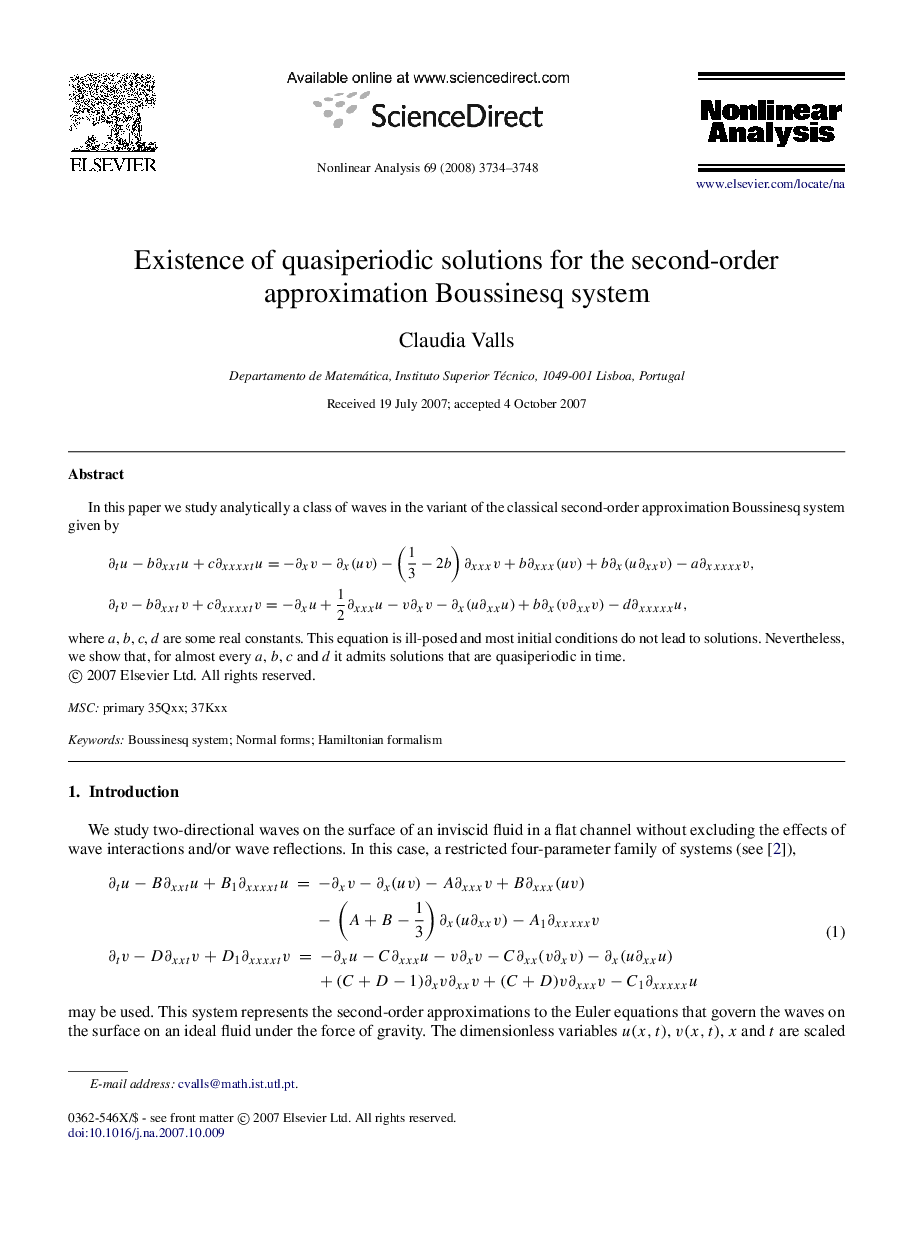 Existence of quasiperiodic solutions for the second-order approximation Boussinesq system