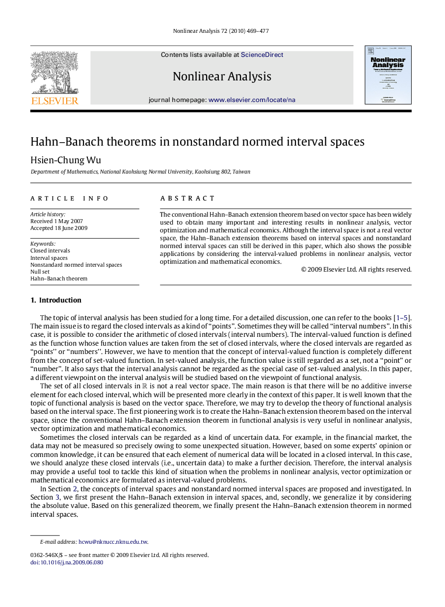 Hahn–Banach theorems in nonstandard normed interval spaces