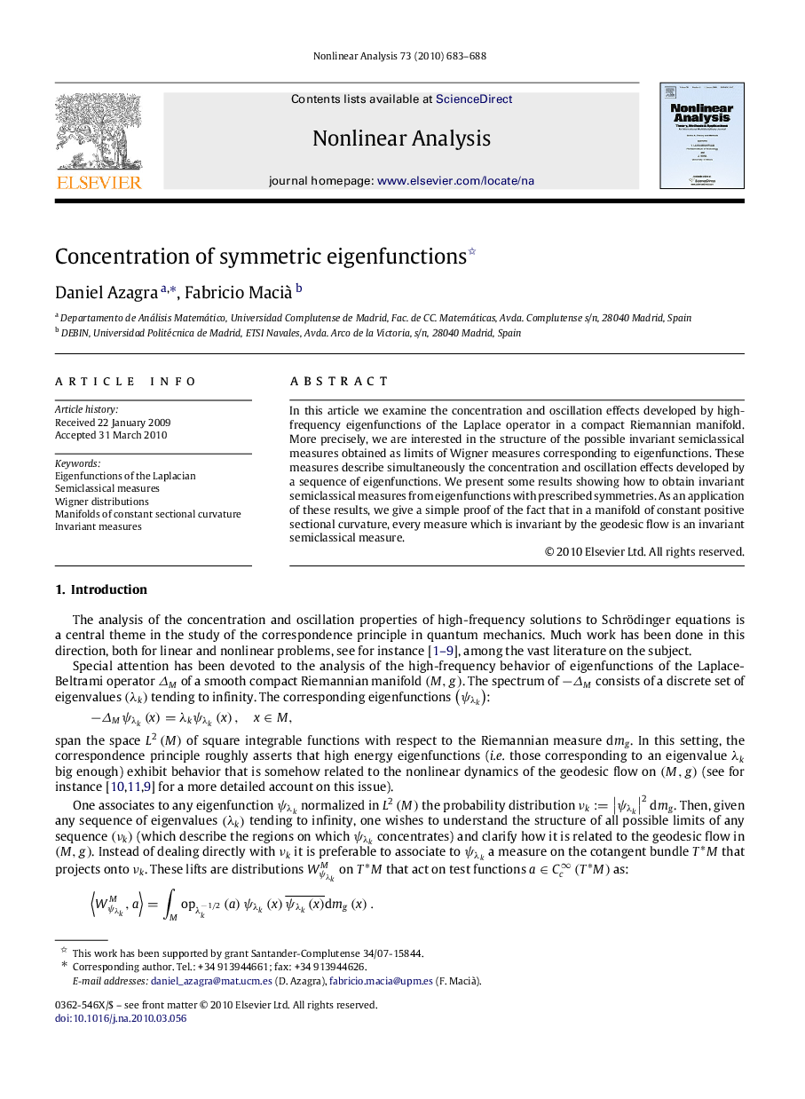 Concentration of symmetric eigenfunctions 