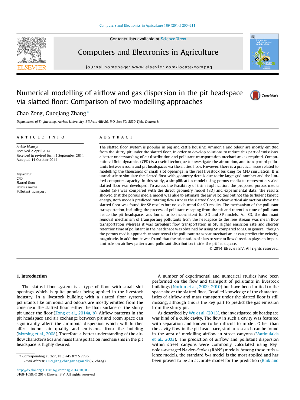 Numerical modelling of airflow and gas dispersion in the pit headspace via slatted floor: Comparison of two modelling approaches