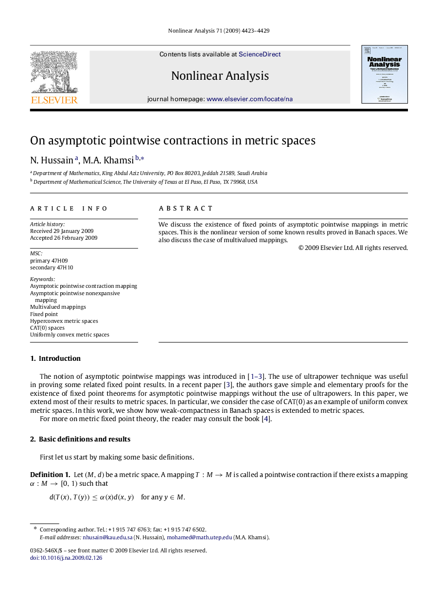 On asymptotic pointwise contractions in metric spaces