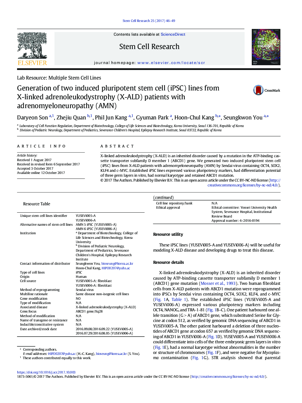 Generation of two induced pluripotent stem cell (iPSC) lines from X-linked adrenoleukodystrophy (X-ALD) patients with adrenomyeloneuropathy (AMN)