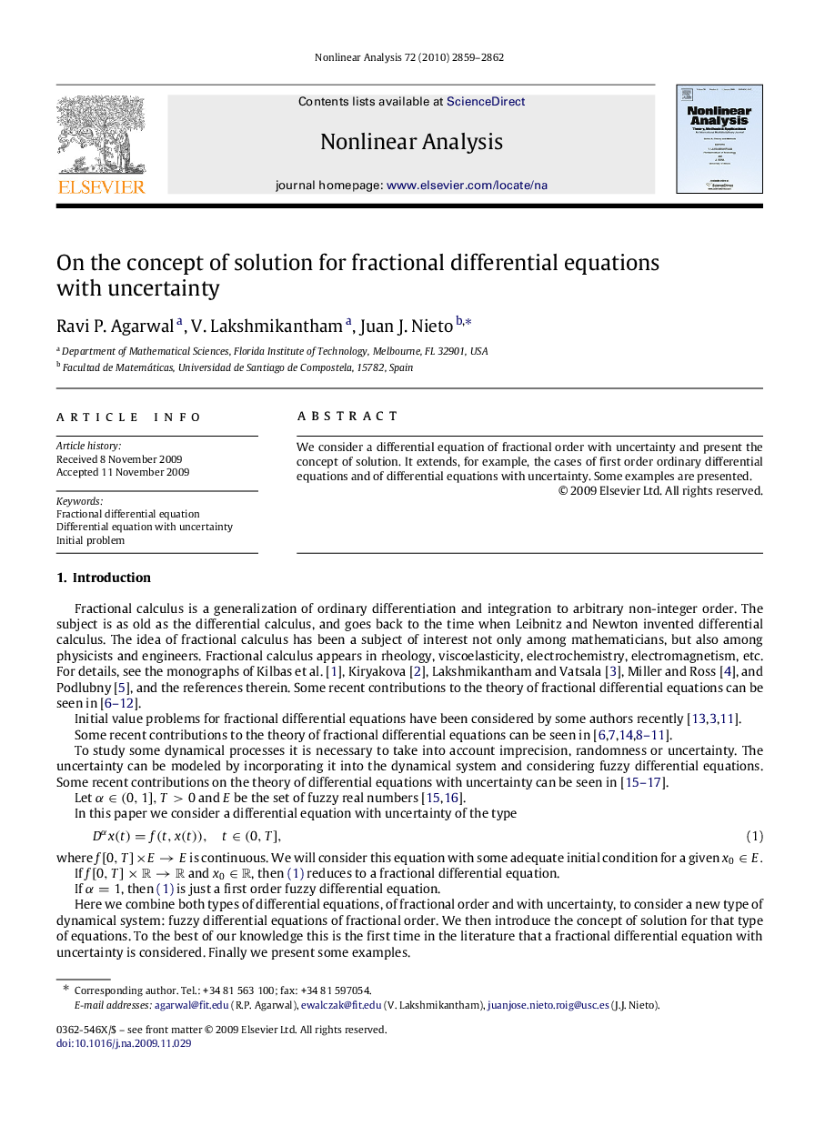 On the concept of solution for fractional differential equations with uncertainty