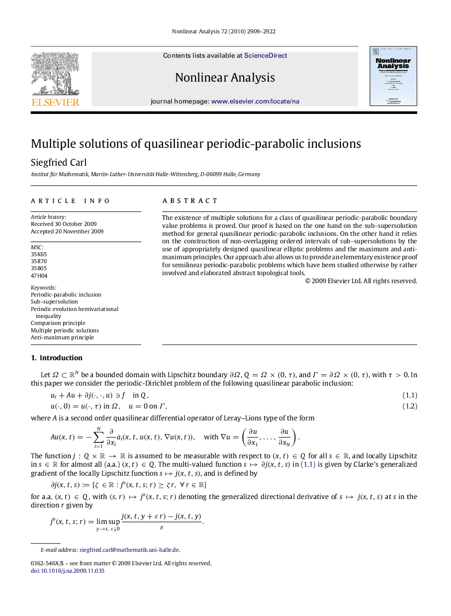 Multiple solutions of quasilinear periodic-parabolic inclusions