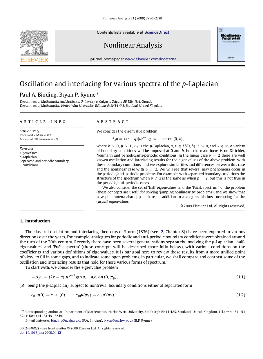 Oscillation and interlacing for various spectra of the pp-Laplacian