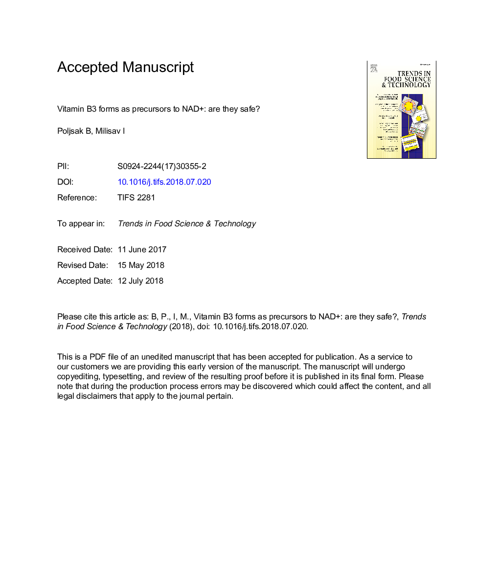 Vitamin B3 forms as precursors to NAD+: Are they safe?