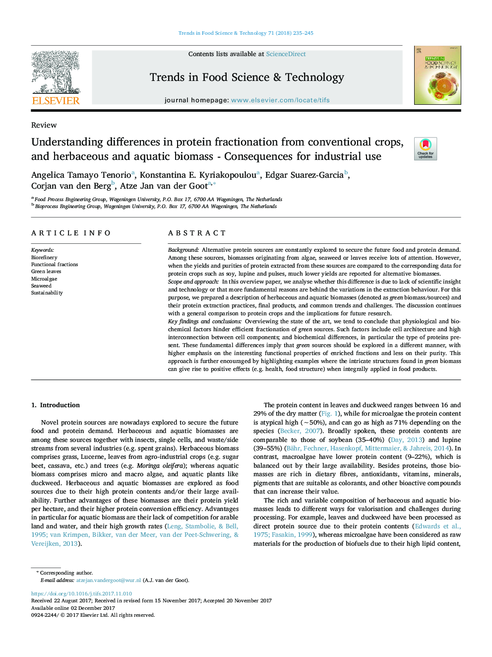 Understanding differences in protein fractionation from conventional crops, and herbaceous and aquatic biomass - Consequences for industrial use