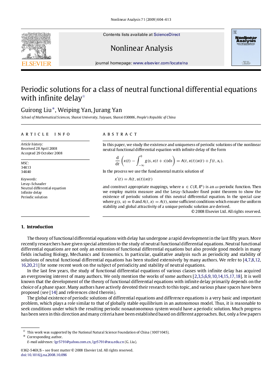 Periodic solutions for a class of neutral functional differential equations with infinite delay 