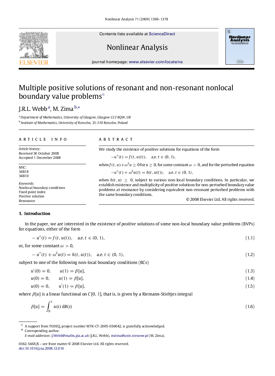 Multiple positive solutions of resonant and non-resonant nonlocal boundary value problems 