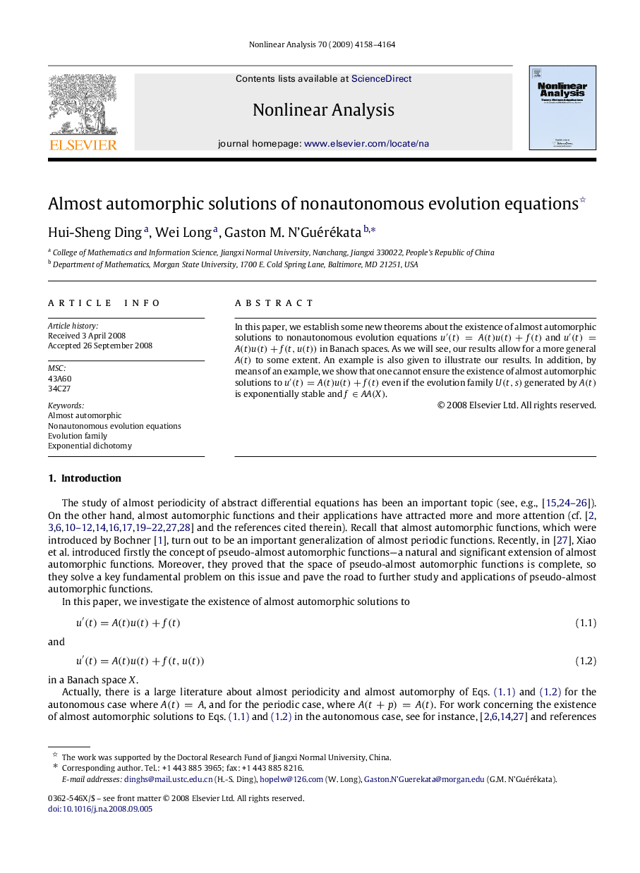 Almost automorphic solutions of nonautonomous evolution equations 