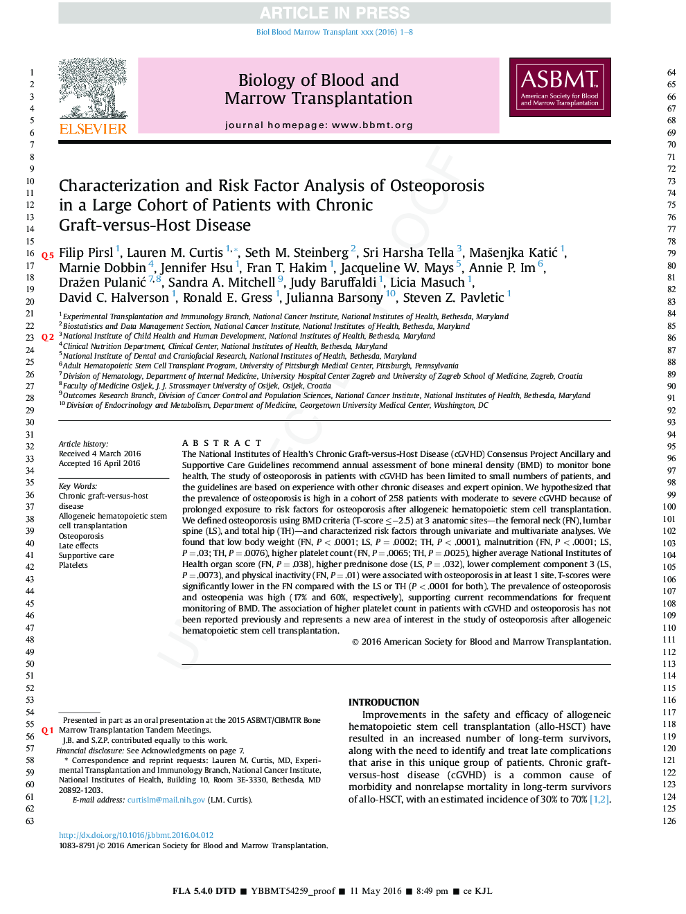 Characterization and Risk Factor Analysis of Osteoporosis inÂ aÂ Large Cohort of Patients with Chronic Graft-versus-HostÂ Disease