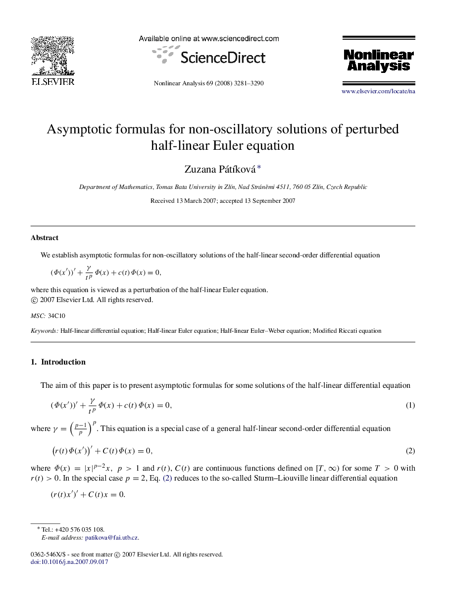 Asymptotic formulas for non-oscillatory solutions of perturbed half-linear Euler equation