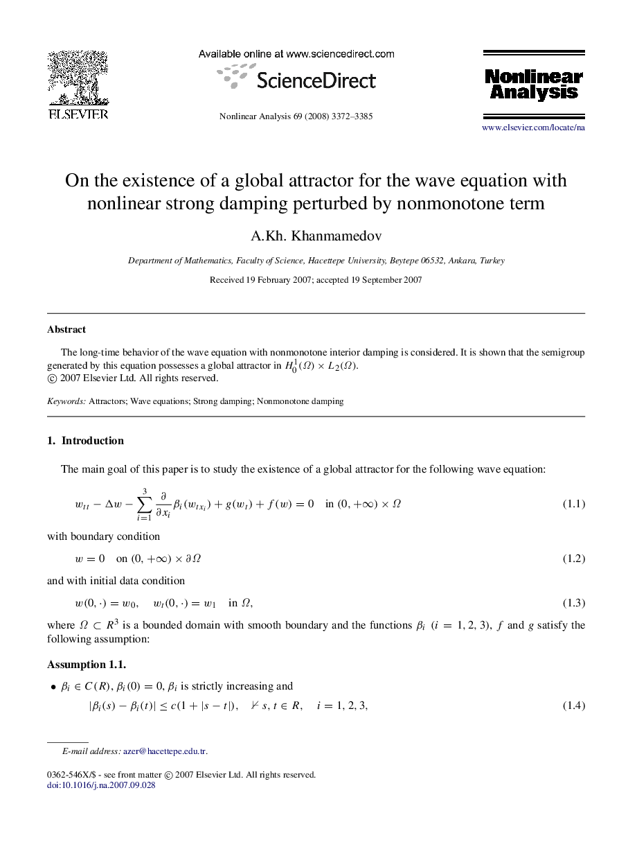 On the existence of a global attractor for the wave equation with nonlinear strong damping perturbed by nonmonotone term