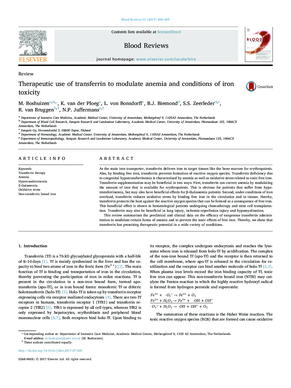 Therapeutic use of transferrin to modulate anemia and conditions of iron toxicity