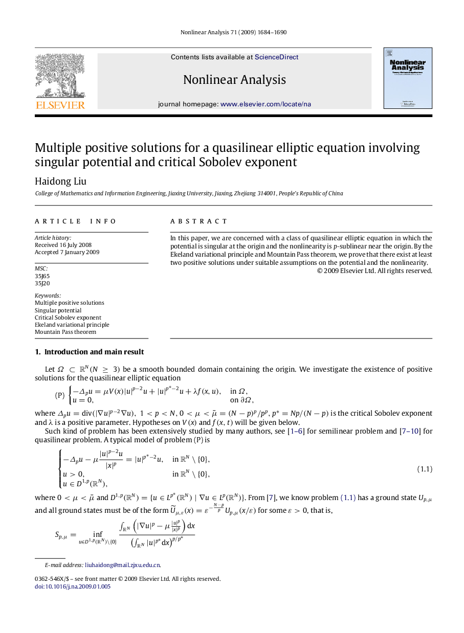 Multiple positive solutions for a quasilinear elliptic equation involving singular potential and critical Sobolev exponent