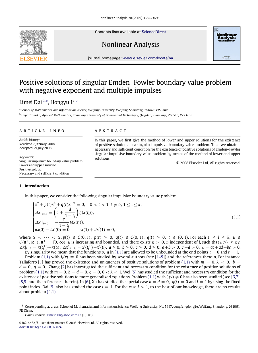 Positive solutions of singular Emden–Fowler boundary value problem with negative exponent and multiple impulses