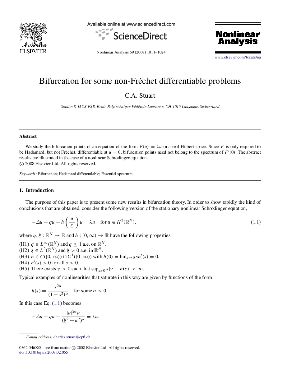 Bifurcation for some non-Fréchet differentiable problems