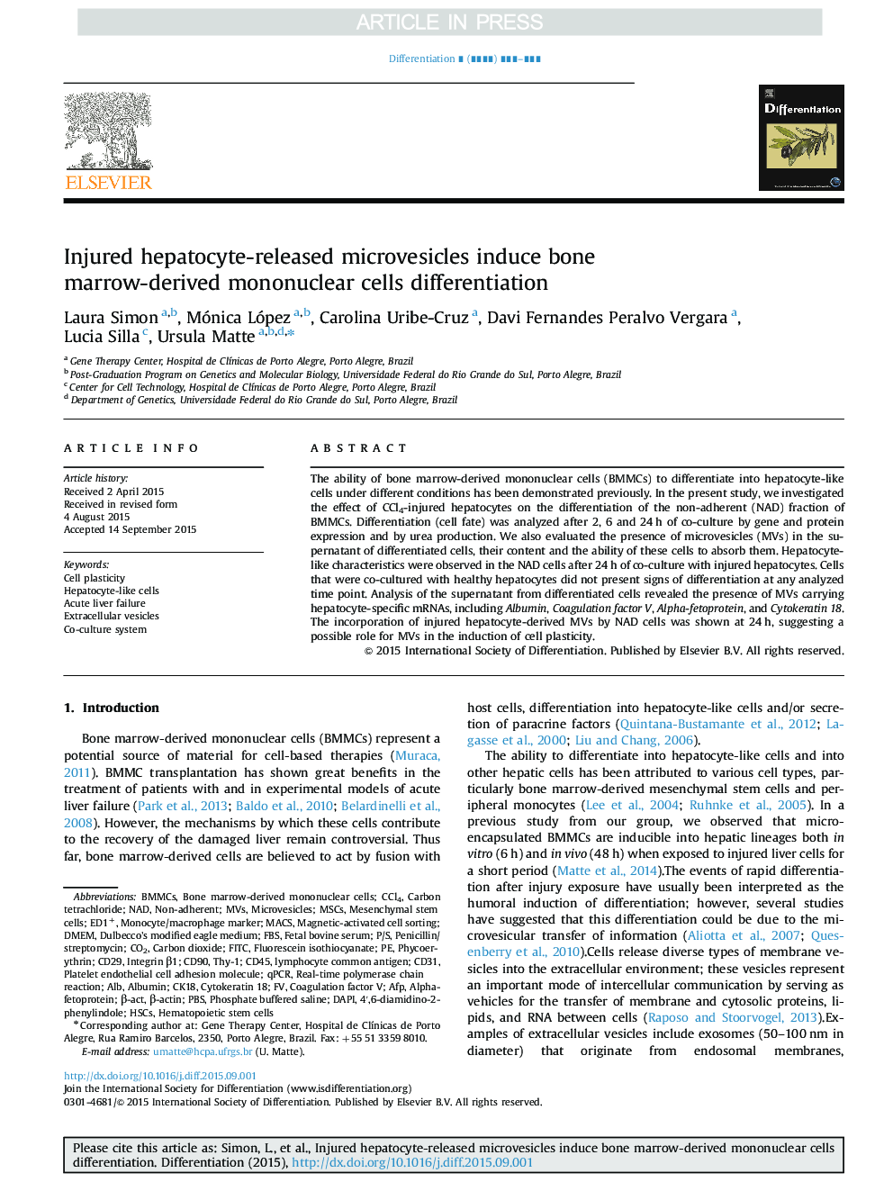 Injured hepatocyte-released microvesicles induce bone marrow-derived mononuclear cells differentiation