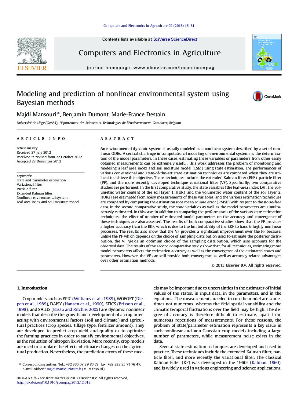 Modeling and prediction of nonlinear environmental system using Bayesian methods