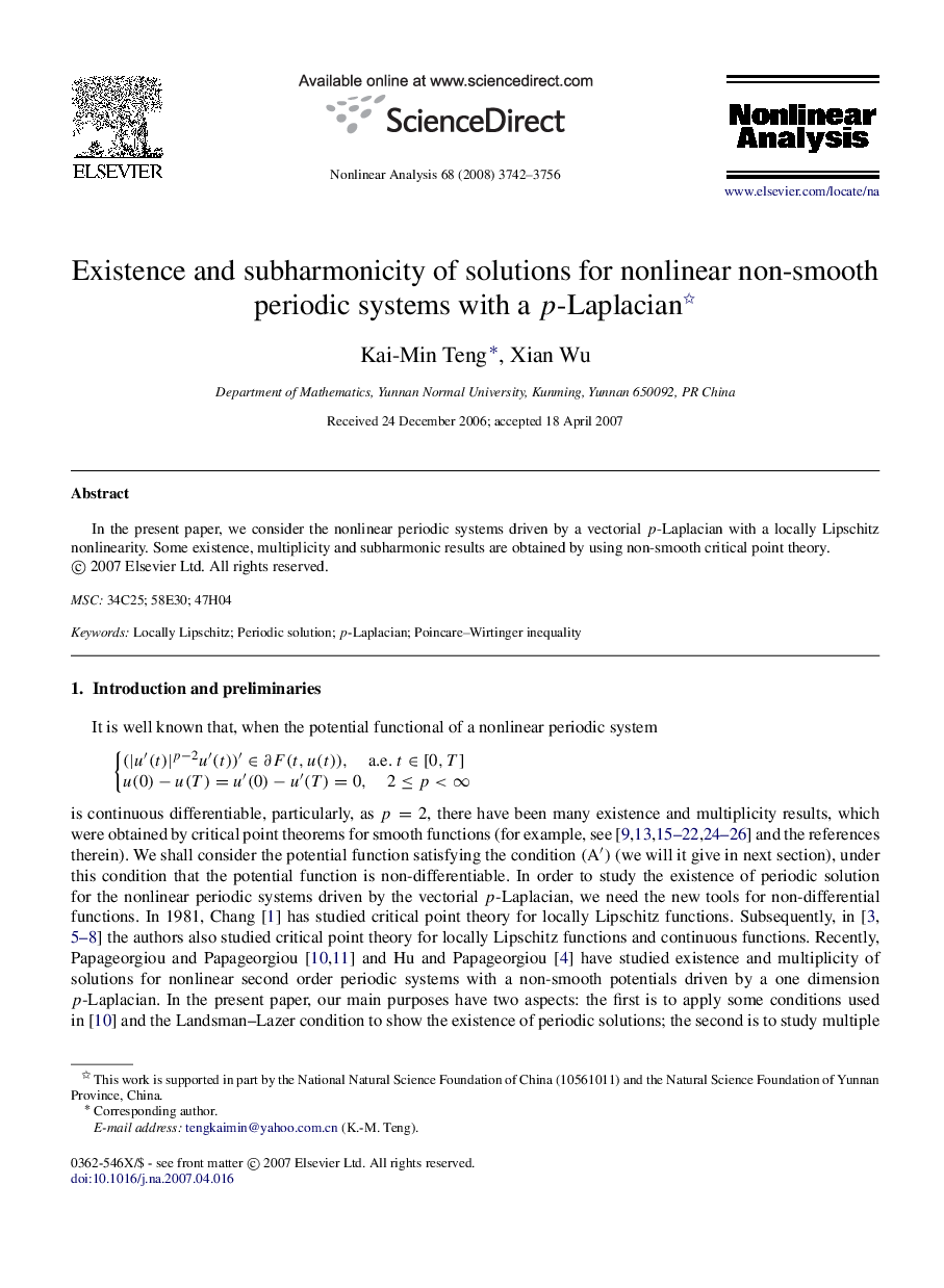 Existence and subharmonicity of solutions for nonlinear non-smooth periodic systems with a pp-Laplacian 