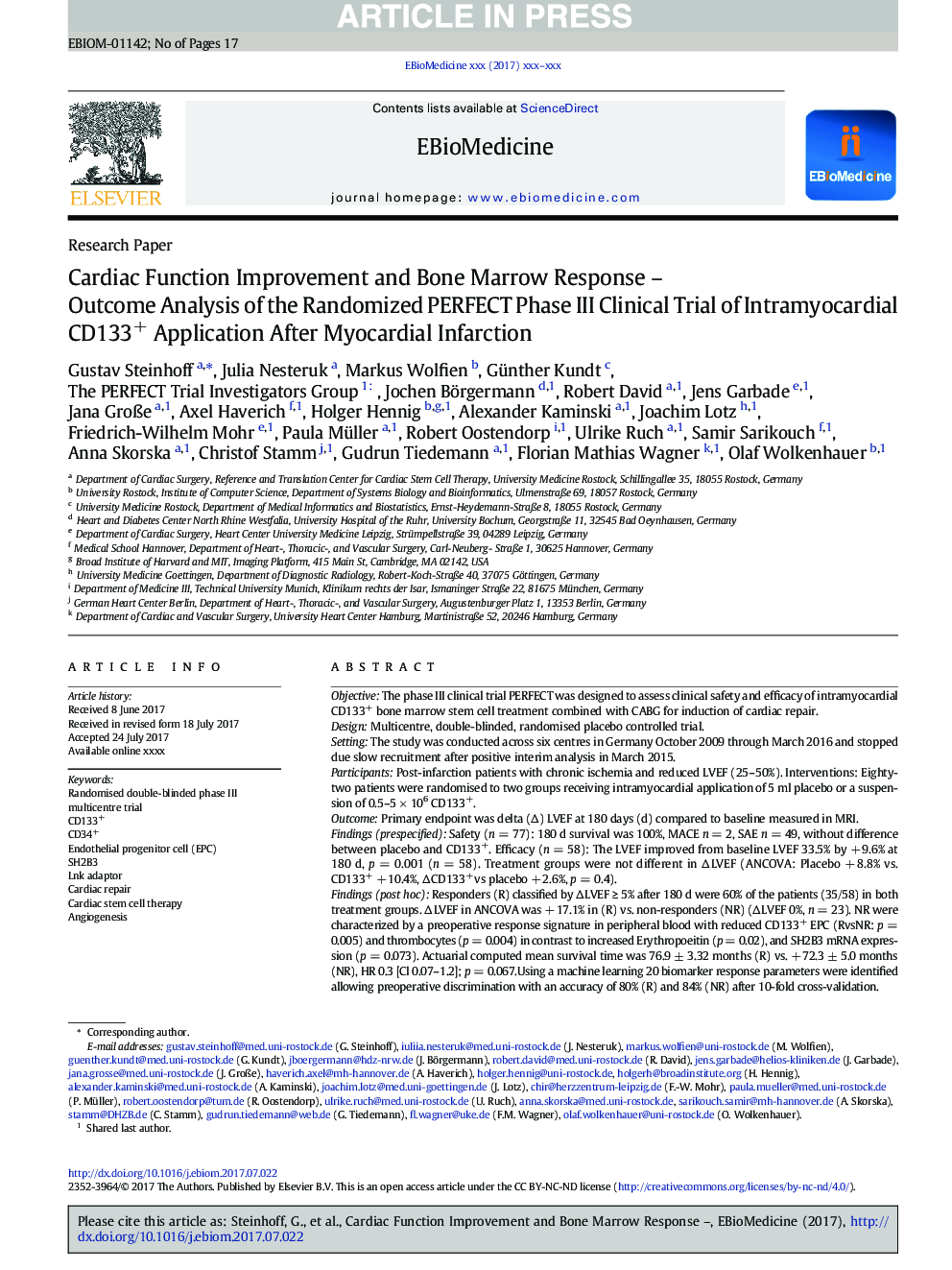 Cardiac Function Improvement and Bone Marrow Response -