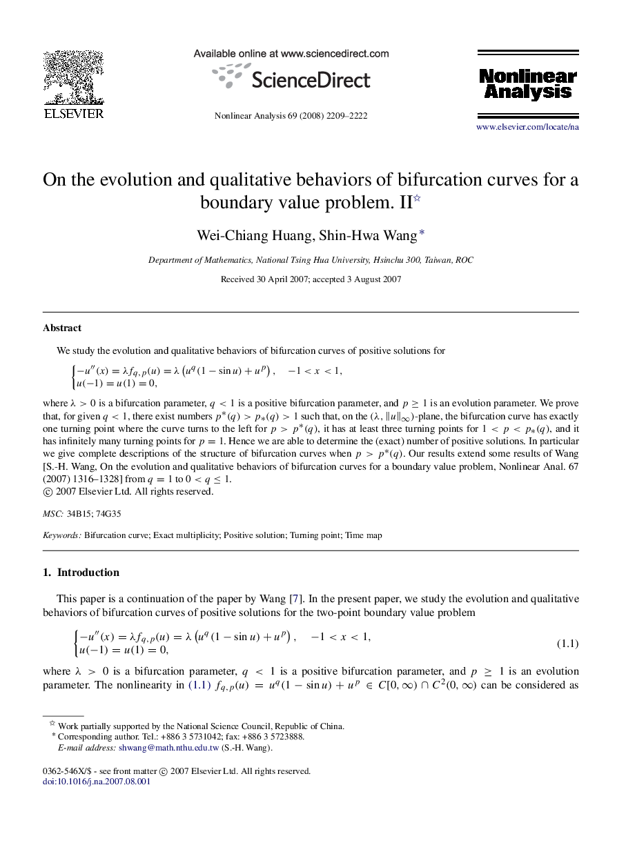 On the evolution and qualitative behaviors of bifurcation curves for a boundary value problem. II