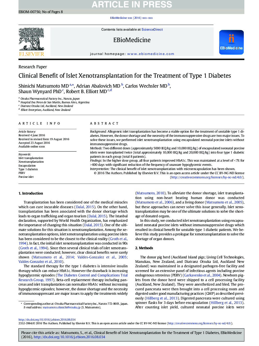 Clinical Benefit of Islet Xenotransplantation for the Treatment of Type 1 Diabetes