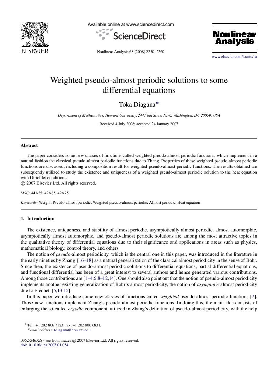 Weighted pseudo-almost periodic solutions to some differential equations