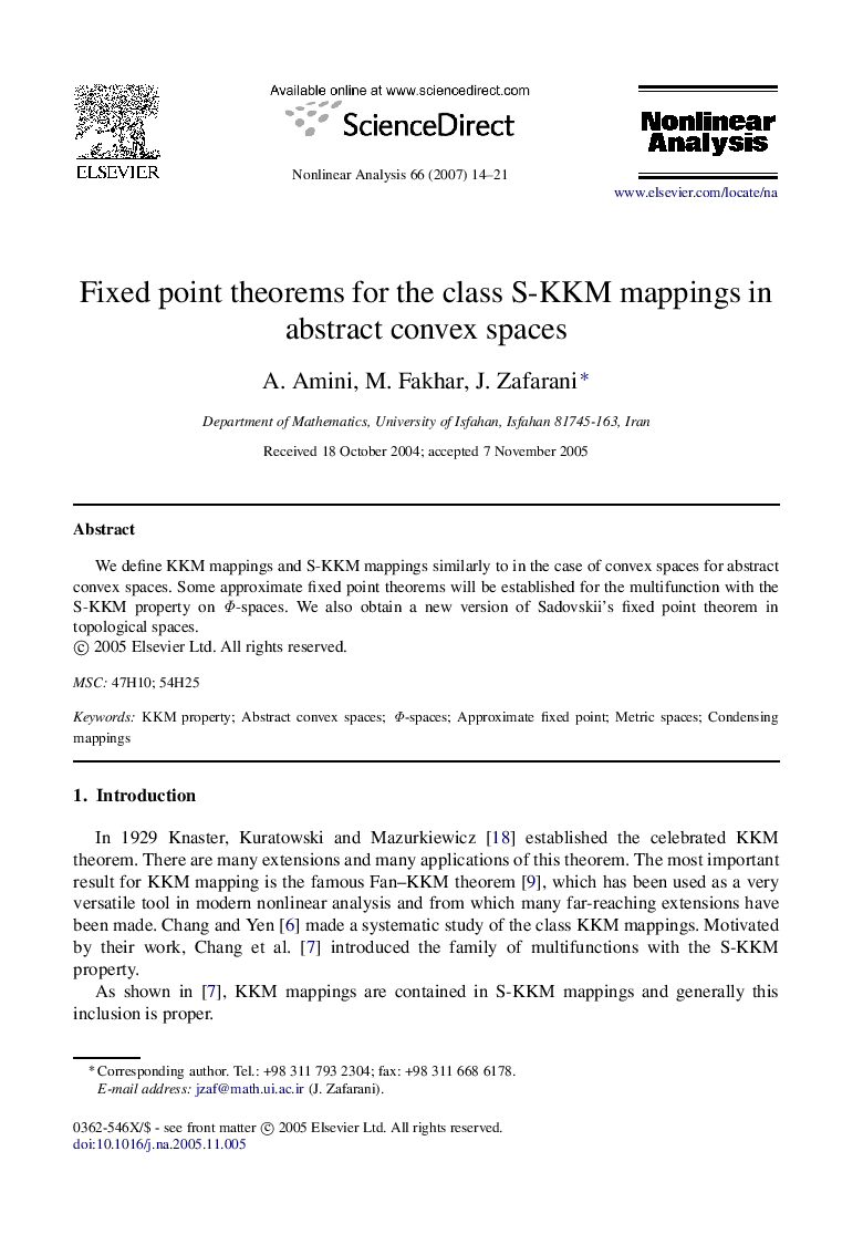 Fixed point theorems for the class S-KKM mappings in abstract convex spaces