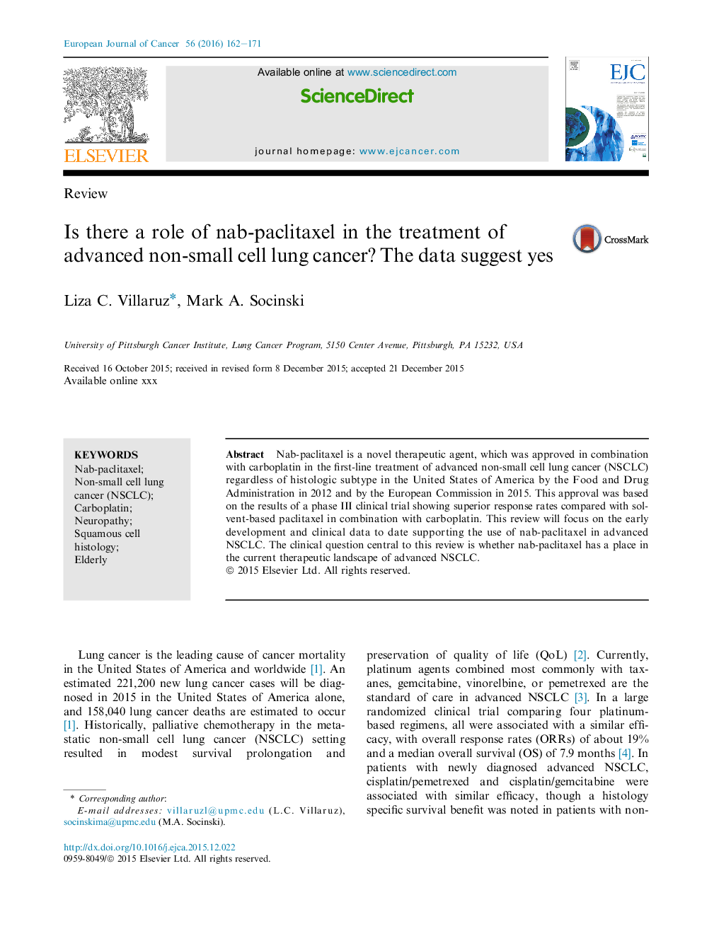 Is there a role of nab-paclitaxel in the treatment of advanced non-small cell lung cancer? The data suggest yes