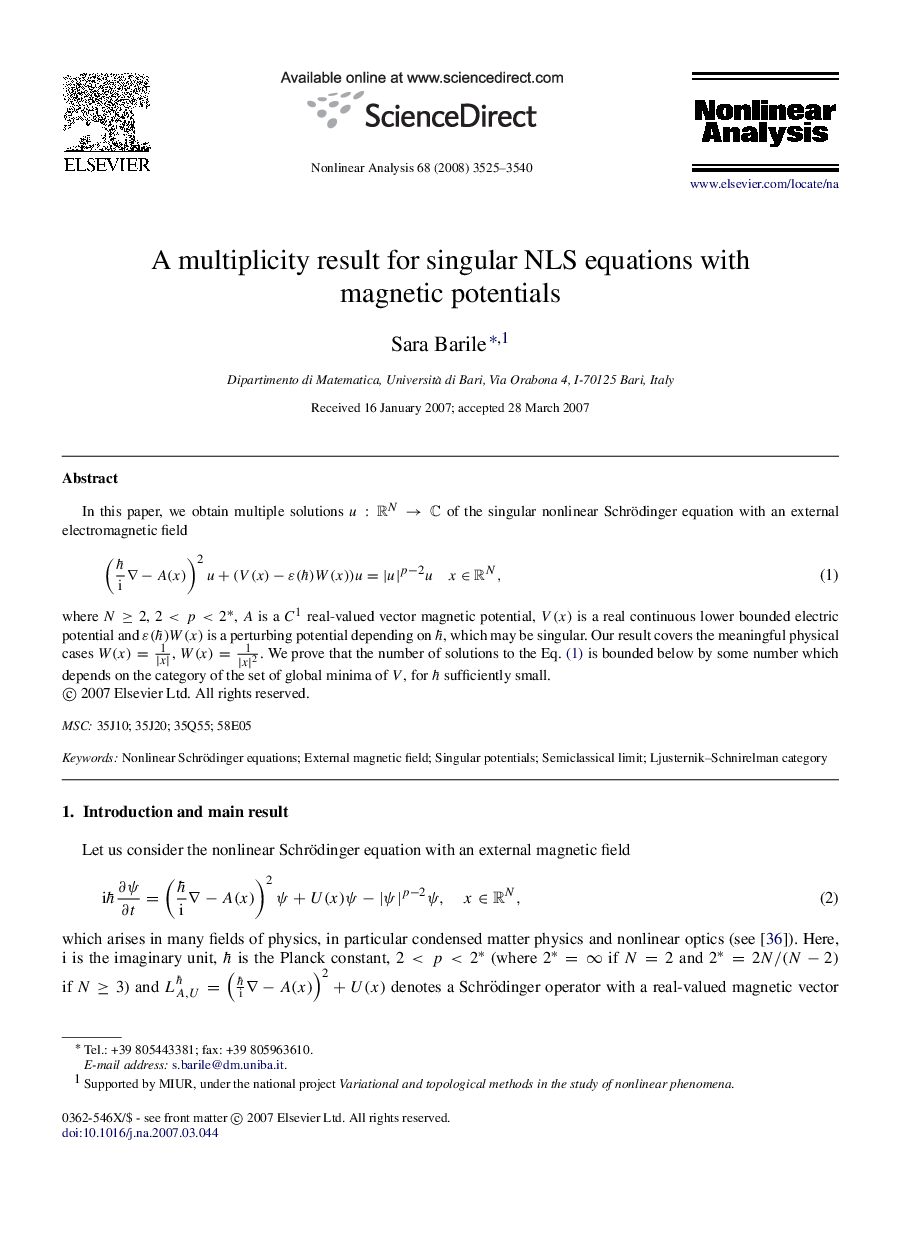 A multiplicity result for singular NLS equations with magnetic potentials