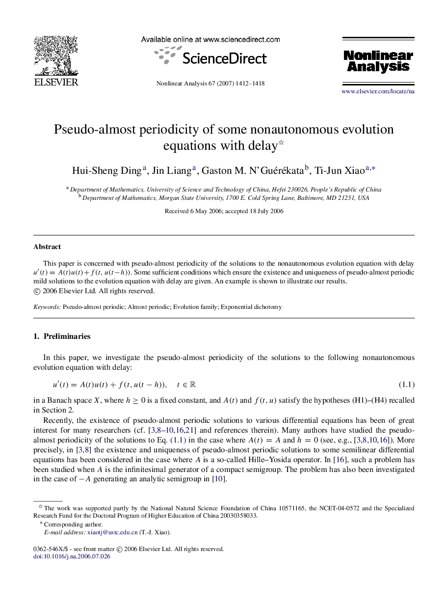 Pseudo-almost periodicity of some nonautonomous evolution equations with delay 