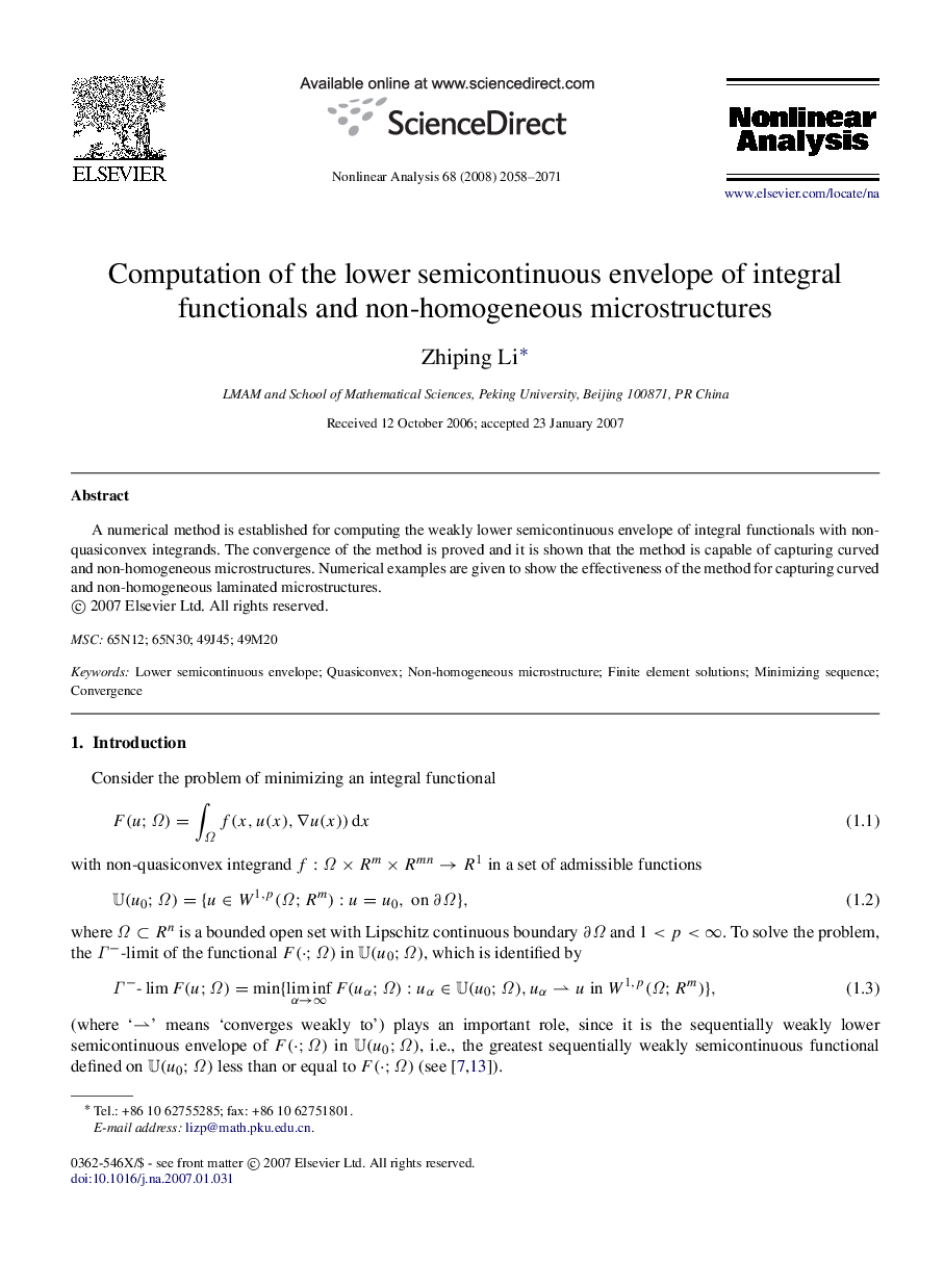 Computation of the lower semicontinuous envelope of integral functionals and non-homogeneous microstructures