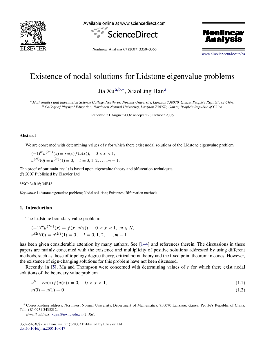 Existence of nodal solutions for Lidstone eigenvalue problems