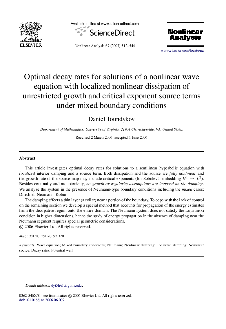 Optimal decay rates for solutions of a nonlinear wave equation with localized nonlinear dissipation of unrestricted growth and critical exponent source terms under mixed boundary conditions