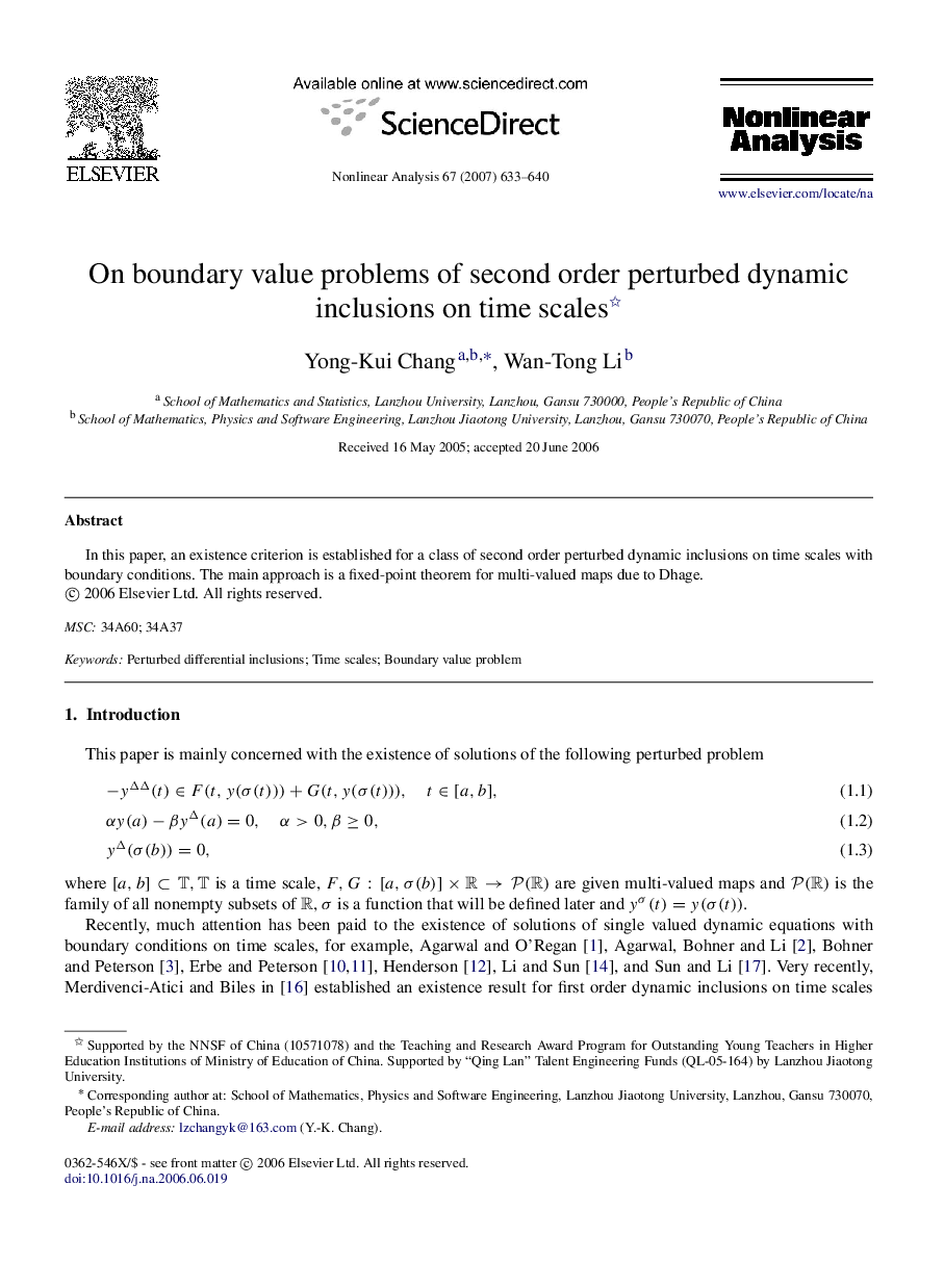 On boundary value problems of second order perturbed dynamic inclusions on time scales 