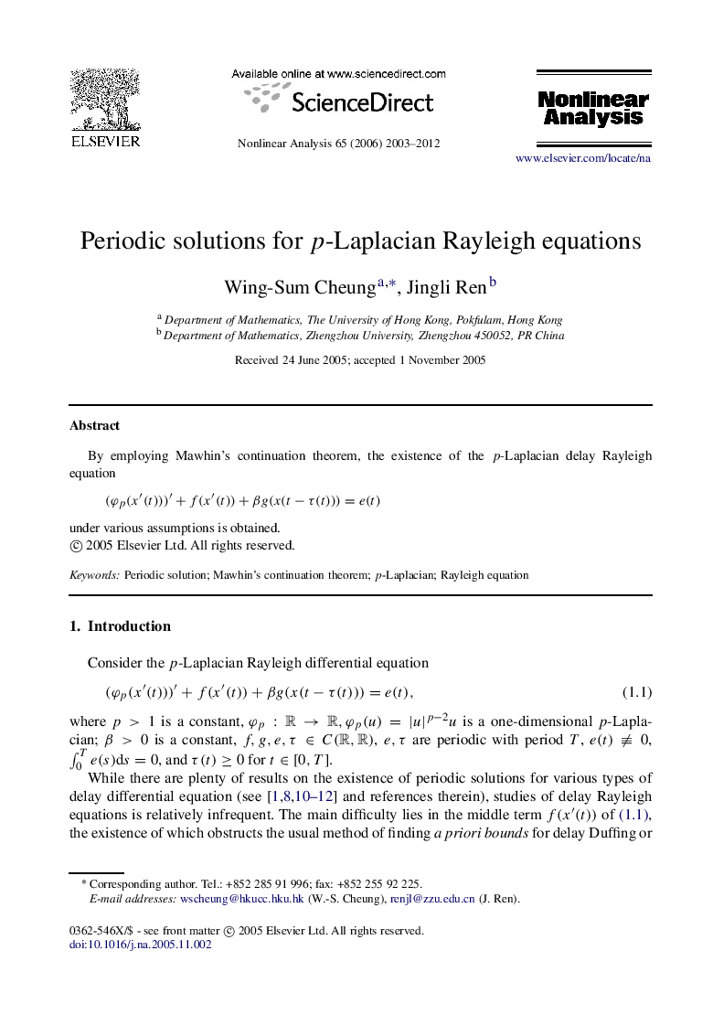 Periodic solutions for pp-Laplacian Rayleigh equations