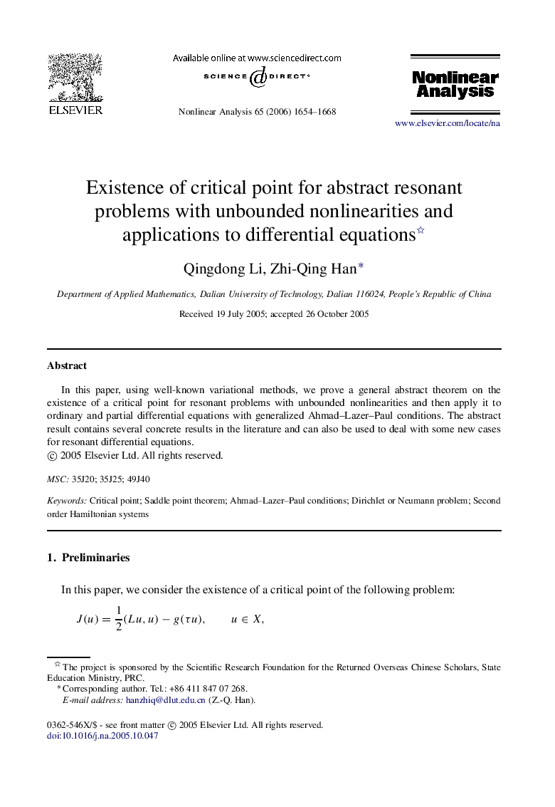 Existence of critical point for abstract resonant problems with unbounded nonlinearities and applications to differential equations 