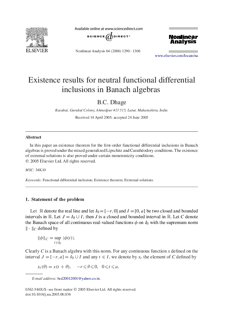 Existence results for neutral functional differential inclusions in Banach algebras