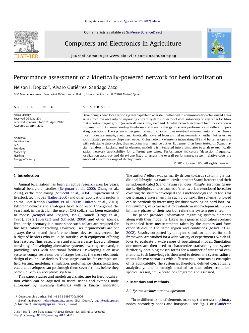 Performance assessment of a kinetically-powered network for herd localization