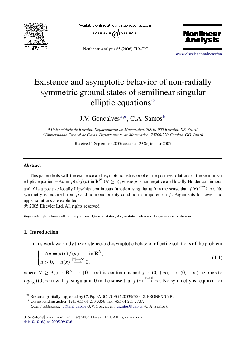 Existence and asymptotic behavior of non-radially symmetric ground states of semilinear singular elliptic equations 