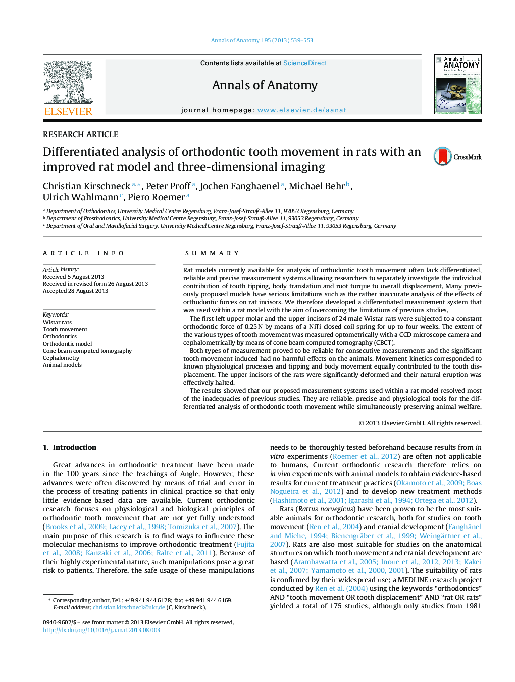 تجزیه و تحلیل متمایز جنبش دندان ارتودنسی در موش صحرایی با یک مدل رت بهبود یافته و تصویربرداری سه بعدی 