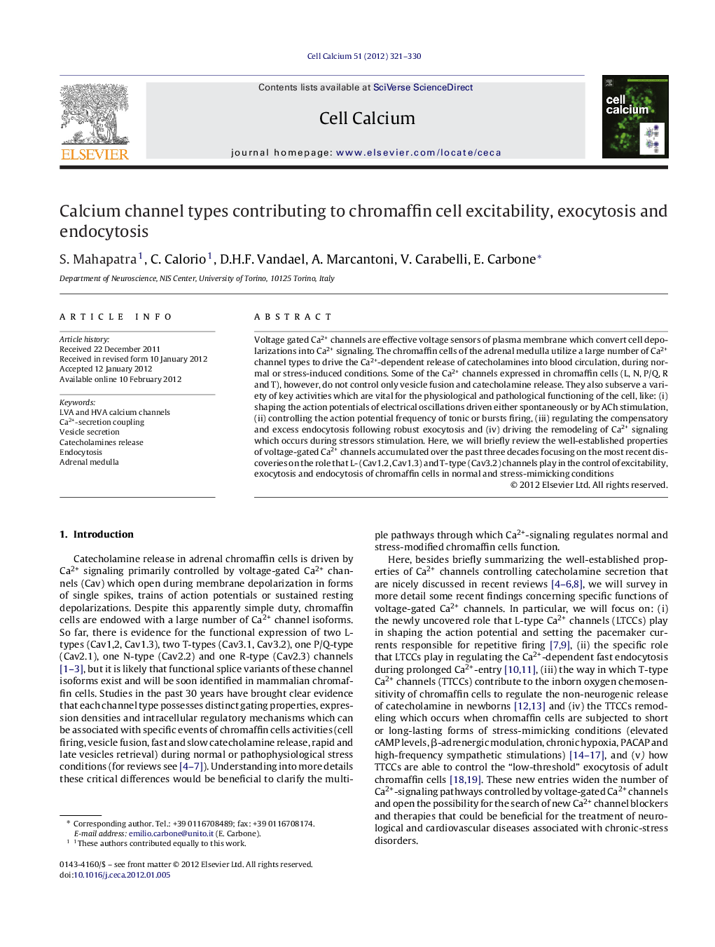 Calcium channel types contributing to chromaffin cell excitability, exocytosis and endocytosis