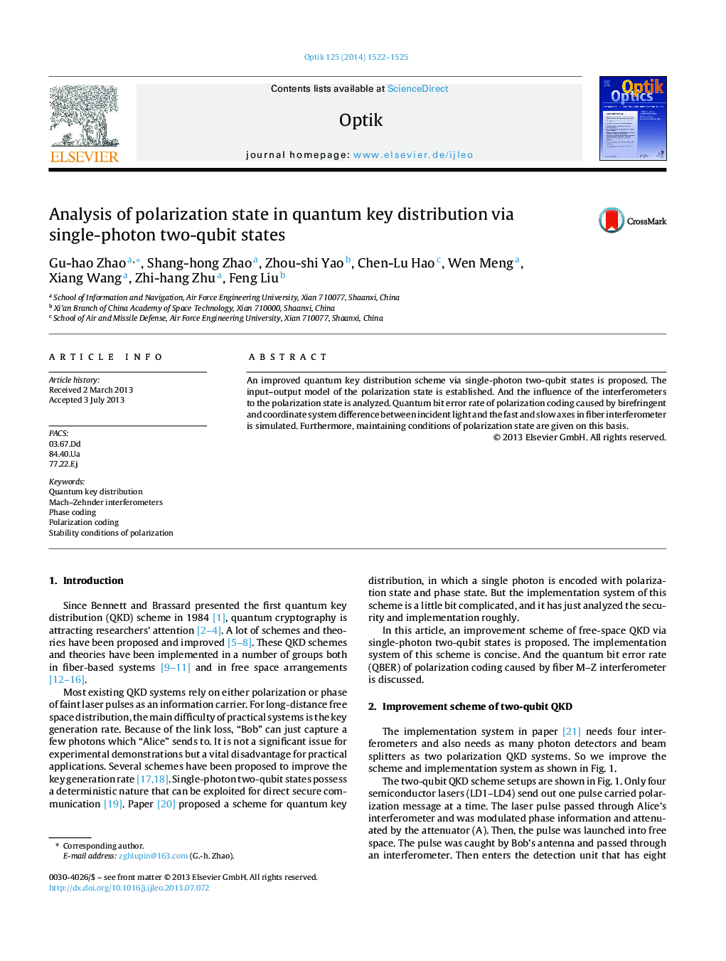 Analysis of polarization state in quantum key distribution via single-photon two-qubit states